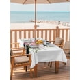thumbnail image 2 of 52x70 Inch Outdoor Tablecloth with Umbrella Hole Zipper Rectangle Pink Flowers Rectangular Tablecloths Outside Waterproof Romantic Floral Leaves Black Striped Patio Table Cloth Cover for Picnic Party, 2 of 8