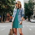 thumbnail image 4 of Disketp Teal Color para Vestido sin Mangas para Mujeres, Vestidos de Verano para Mujeres, Casual y Holgado para la Playa, 4 of 7
