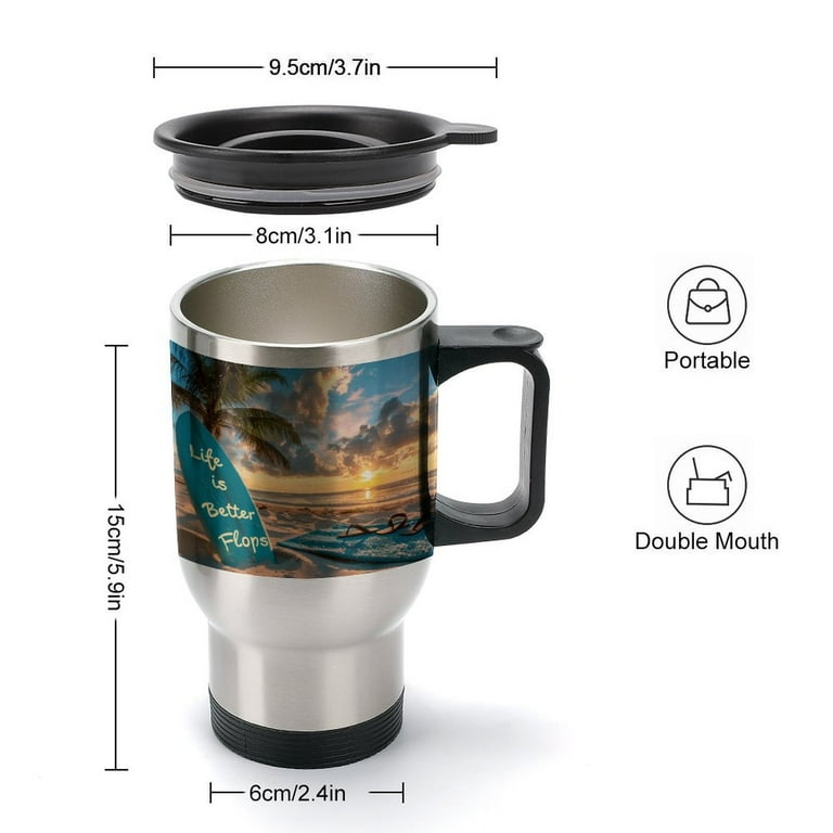 WISHTIME Insulated Coffee Mug, Stainless Steel Travel Tumbler with Handle,  Coffee Thermos Outdoor Made in USA - Walmart.com