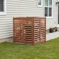 thumbnail image 4 of 3-Panel Outdoor Air Conditioner Fence, 3-Section Wooden Privacy Screen, Outside Wood AC Cover Fence, 32" W x 38" H, 4 of 7