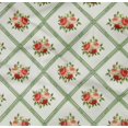 thumbnail image 4 of oneOone Popeline en Coton Biologique Sergé Tissu Imprimé Floral Losanges/feuilles et Roses au Mètre 42 Pouces de Large, 4 of 4