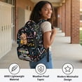 thumbnail image 4 of Garronmavis Reading Capybara Kids Backpack 17 Inch Large Capacity School Bag Smooth Zippers Book Bag for 8-10 Elementary Students Daily Use, 4 of 8