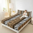 thumbnail image 4 of Homewish Leopard Stripe King Sheet Set (4-Piece) Boho Geometric Zebra Decor For Boys Kids, 4 of 7
