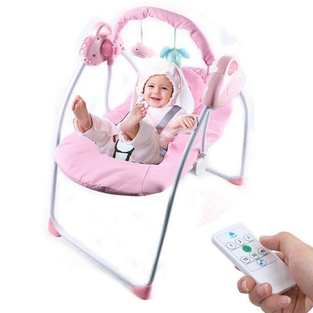 Electric Baby Swing for Infants, Bluetooth Swing Baby Bouncer Baby with Intelligence Timing
