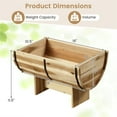 thumbnail image 2 of Solid Acacia Wood Half Barrel Planter Box with Legs - Rustic Outdoor Garden Decor, Natural, 18" L x 12" W x 11.5" H, 2 of 9