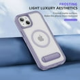 thumbnail image 5 of Magnetic & Stand Designed for iPhone 15 Case fit for MagSafe, Luxury Hybrid Shockproof Drop Protective Lightweight Phone Case for iPhone 15, Built-in Invisible Kickstand, Lightpurple+Clear, 5 of 7