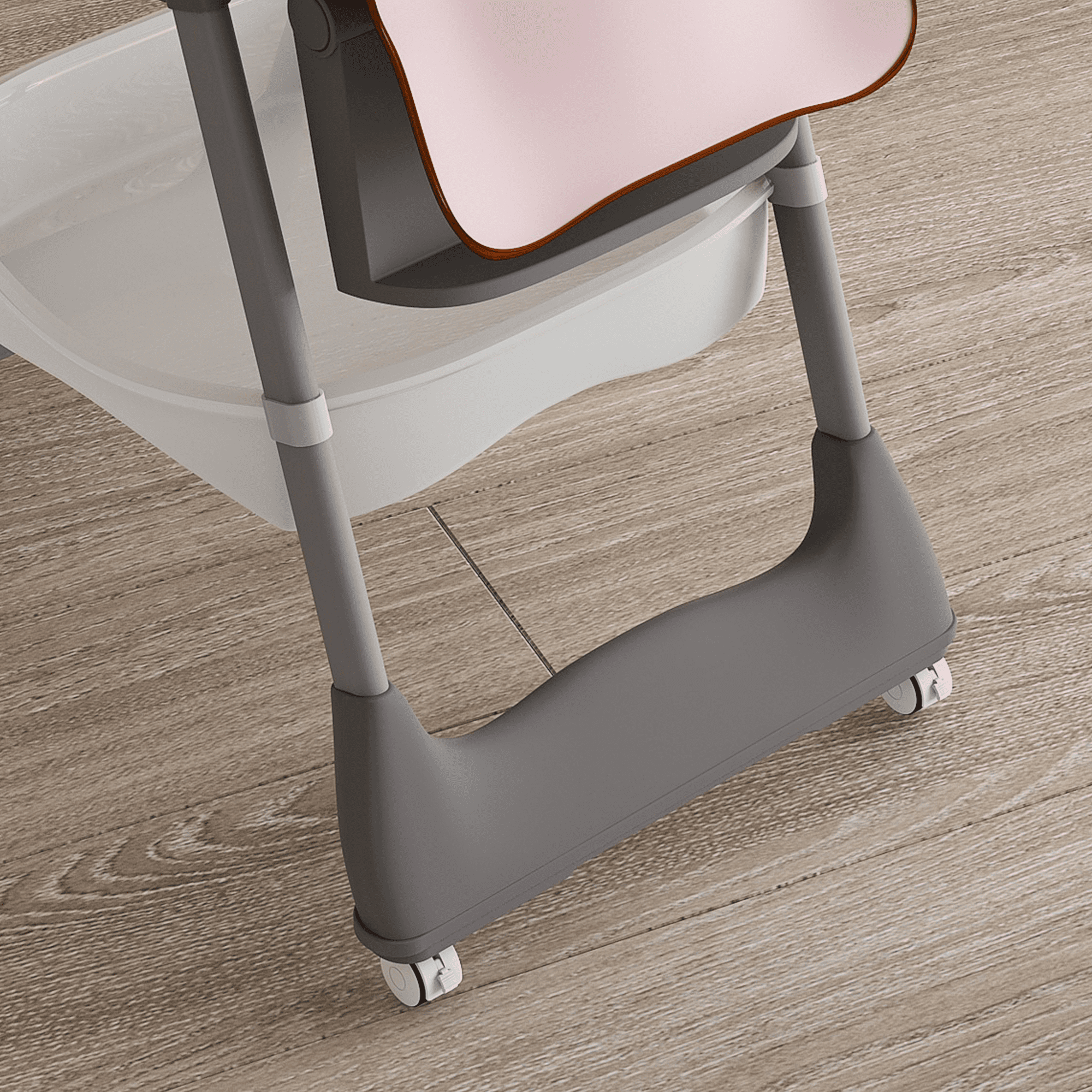 Foldable Baby High Chair, Adjustable Infant Feeding Chair with Tray, Wheels & Safety Harness, 6 Months–6 Years