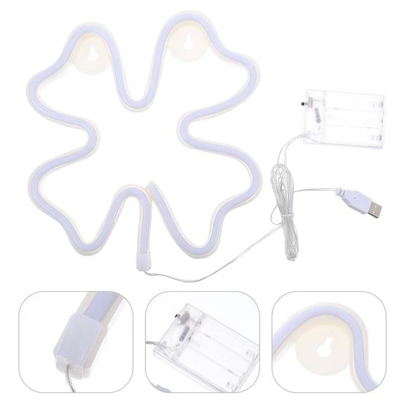 OUNONA LED Light Sign, White Plastic, Cordless with Options, Perfect Home Decor