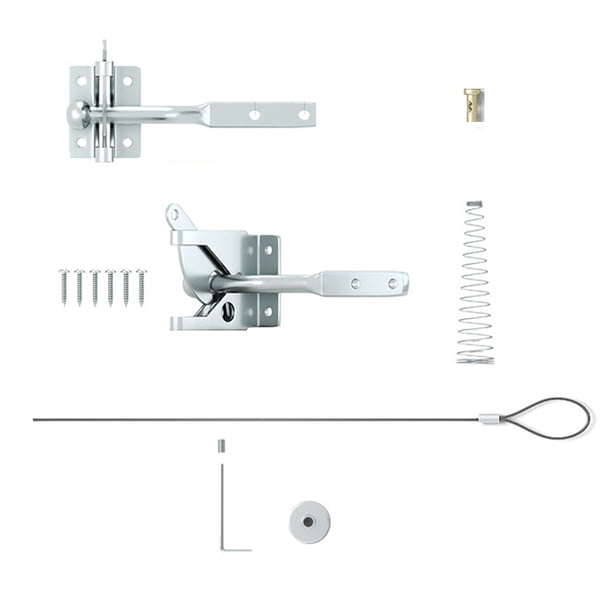 Bearachild Cerradura de pestillo de puerta de acero al carbono resistente para exteriores, para seguridad de vallas de madera y jardín Cerraduras de hardware Plata larga