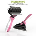 thumbnail image 4 of 2 in 1 Professional Grooming Rake for Cats & Dogs-Dematting Comb for Easy Mats & Tangles Removing,Hair Removal Cleaner for Pets(Purple), 4 of 7