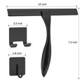 thumbnail image 4 of Limpiador de ducha multiusos de acero inoxidable para puertas de ducha con 2 ganchos adhesivos, herramienta de limpieza para baño, limpiador de espejos para ventanas del hogar, para limpieza del, 4 of 5