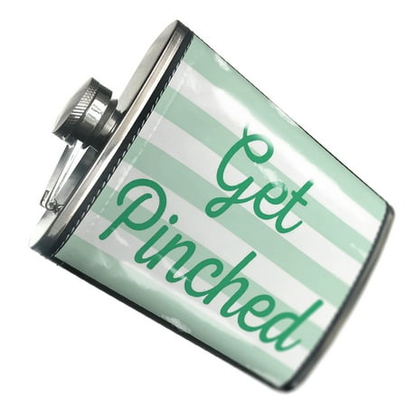 

NEONBLOND Flask Get Pinched St. Patrick s Day Simple Light Green Stripes