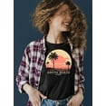 thumbnail image 2 of South Beach Palm Tree Sunset T-shirt Women's -SelectDesign, 2 of 4