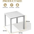 thumbnail image 3 of Aluminum Outdoor Side Table, Pool Lounge Chair Side Table, Weather Resistant Small Square Coffee End Table for Patio, Yard, Garden, Porch, Deck, Indoor, Outdoor (White), 3 of 8