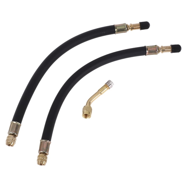 1 juego de extensión de válvula de llanta de cobre de 135 grados con extensor de vástago de llanta de plástico duradero de 250 mm para automóvil, motocicleta, RV, camión, bicicleta