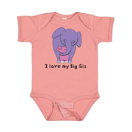 

Inktastic I Love My Big Sis Elephant Gift Baby Girl Bodysuit
