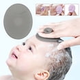thumbnail image 2 of Cradle Cap Brush, Reusable Silicone Massage Brush, Soft Silicone Scrubbers Exfoliator Brush, Shampoo Scalp Scrubber for Hair Care and Body Care Exfoliate And Massage,Grey, 2 of 2