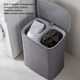 thumbnail image 5 of Cesta Para La Colada Con Tapa, Cesta Para La Colada Con Diseño De Doble Compartimento, Cesta Grande Y Alta Para Ropa Con Asas Y Bolsa Desmontable, Cesta Para Ropa Para Baño,, 5 of 7