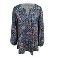 thumbnail image 3 of Blouse Ample à Imprimé Bohème pour Femme, Manches Longues, Col en V, Chemise Ample, 3 of 5