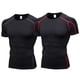 thumbnail image 1 of Camisas de compresión de manga corta Cool Dry para hombre, paquete de 2 camisetas deportivas de capa base, camisa de entrenamiento atlético - negro, 1 of 6