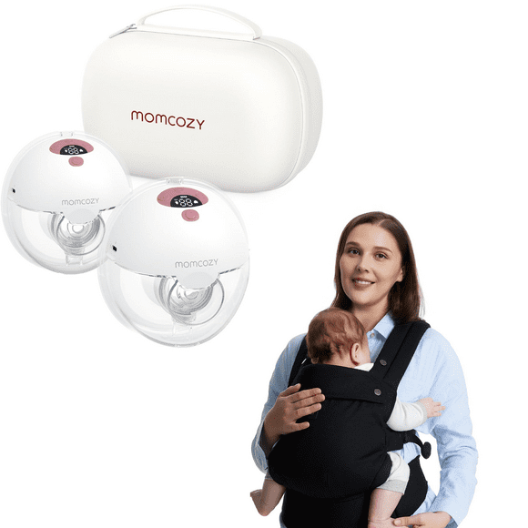 Momcozy M5 All-in-one Breast Pump,3 Modes 9 Levels &Momcozy Baby Carrier, Ergonomic, Cozy and Lightweight