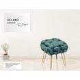 thumbnail image 4 of Jessar - Velvet Ottoman/Footstool with Metal Base, 14.9" x 14.9" x 16.9", Green, 4 of 4