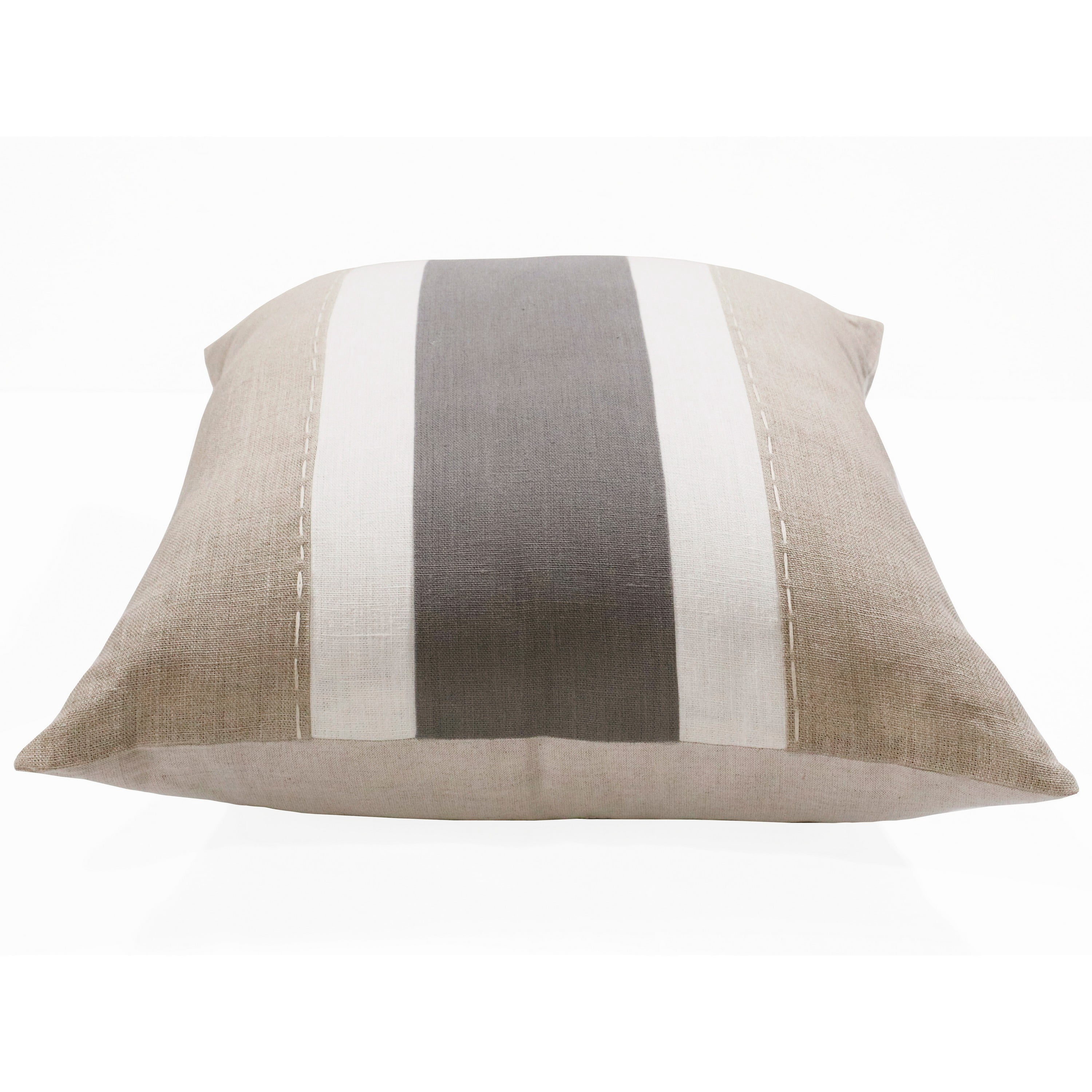 Ox Bay Faye 20" x 20" Gray Striped Linen Adult Decorative Throw Pillow
