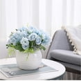thumbnail image 4 of 3 piezas de rosa, hortensia, flor de rayón, rosa blanca, adorno universal sin jarrón (azul) oso de fresa Electrónica, 4 of 4