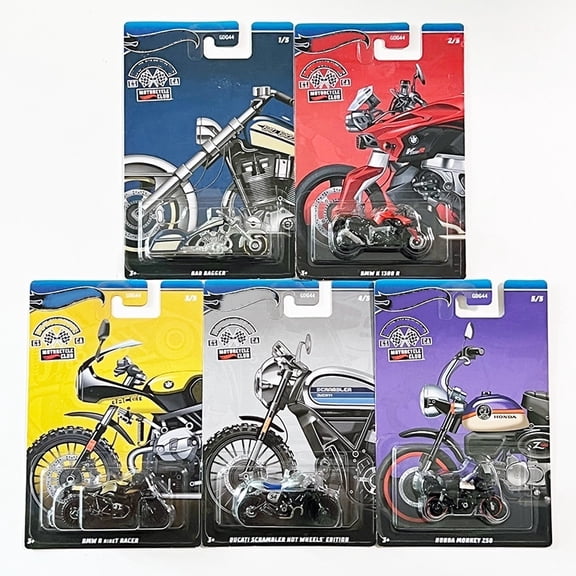 HW Motorcycle Club #1-5 Set of 5 Cars GDG44