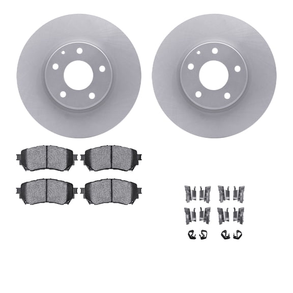 Dynamic Friction Company Front Geospec Brake Rotors with 5000 Advanced Brake Pads includes Hardware 4512-80112