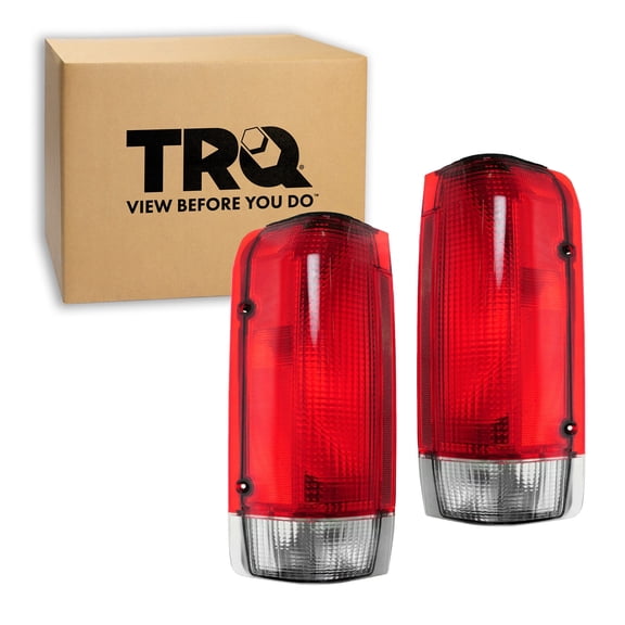 TRQ 2 Piece Driver & Passenger Side Tail Light Assembly Set Fits 1987-1990 Ford Bronco F150 F250 F350 FO2800104 FO2801103