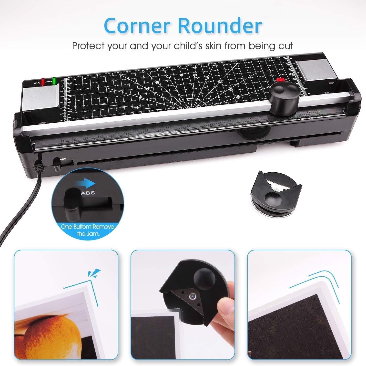 13" hot and cold press laminator with 50 laminating bags, cutter and corner rounder