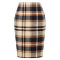 thumbnail image 2 of Womens Plaid Skirt Causal Bodycon Pencil Wool Knee Length Skirts 2025 Fall Winter Trendy Skirt, 2 of 3