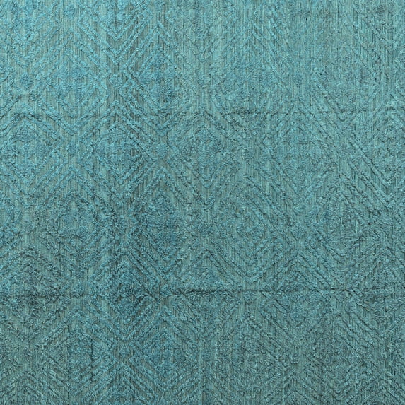 Ahgly Company Machine Washable Indoor Square Abstract Light Blue Modern Area Rugs, 5' Square