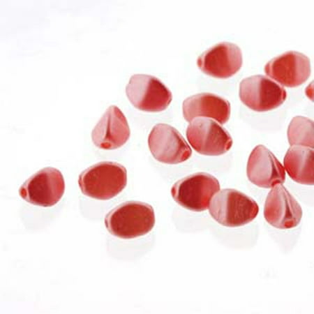Bamboo Coral Beads - Pinch Czech Glass, Loose Beads, 5mm Pastel Lt Coral 50, Loose Beads, Loose Strand