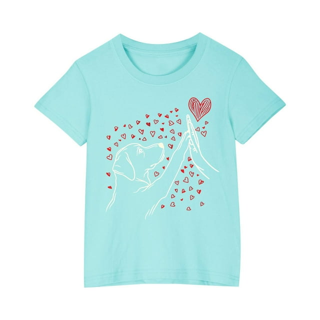 Birdeem Chemises pour Filles Tout-Petits Enfants Garçons Filles T-Shirt en Coton Mode Mignon Col Rond Imprimé Tee Manches Courtes Haut