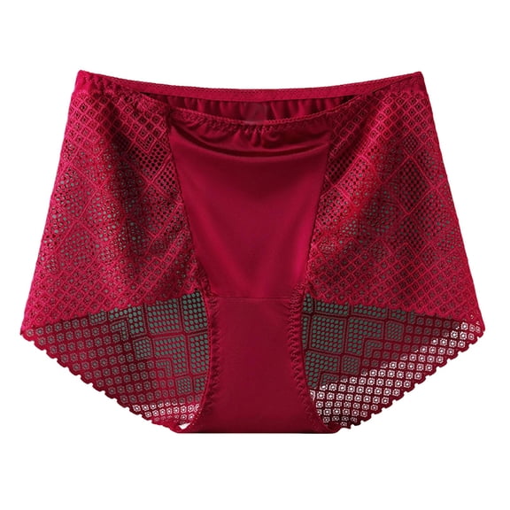 Yangnuo Plus Size Comfy Soft Breathable Sexy Cheeky Underwear Panties for Women Underwear French Thin Perspective Mesh Lace Underwear Cropping Hip Lifting Low Waist Underwear
