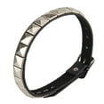 thumbnail image 4 of Personalidad Ajustable Cinturón Punk Square Lentejuelas Remache Negro PU Cuero Clavícula Collar Collar para Mujeres Hombres 1pc Yinane Collar de remache de cinturón, 4 of 5