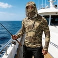 thumbnail image 4 of Domuza Sun Hoodies for Men Uv Protection Upf 50+ Fishing Hiking Long Sleeve Lightweight Rash Guard Hoodie With Face Mask Earthy Yellow 3XL, 4 of 6