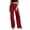 Red, variant on Women's Solid Pleated Wide Leg Suit Bottoms,High Rise Belted Waist Straight Dress Pants for Work Meeting Errands