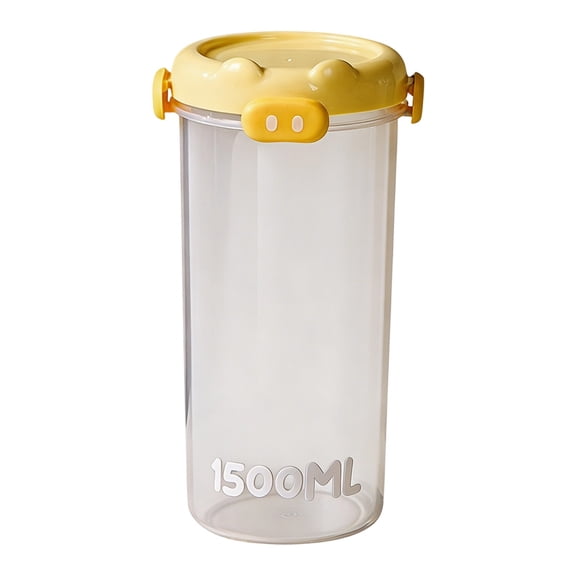 Food Storage Canister  1500ml Airtight Flour Container, Kitchen Gadgets with Lid | Perfect Storage for Grain Cereal Baking Powder Chips Snack Bread Bean Popcorn Counter Cabinet