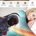 thumbnail image 3 of Fenyluxe Space Art Throw Blanket for Couch Sofa Bed Office Decor Lightweight Blanket All Seasons Comfort Flannel Material 60x80in, 3 of 6