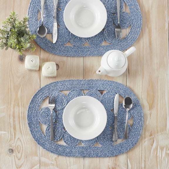 VHC Brands Celeste Blended Blue Indoor/Outdoor Placemat 13x19