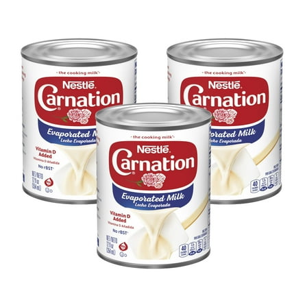 Nestle Carnation Vitamin D Added Evaporated Milk for Holiday Baking, 12 fl. oz (Pack of 3)