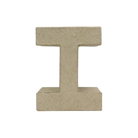 PA Paper Mache 4" Letter I Kraft