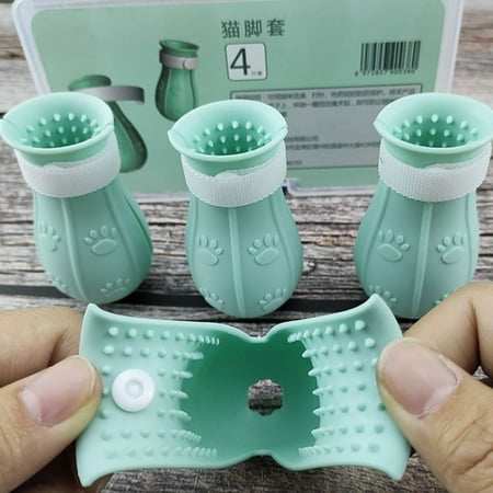 Cat Claw Protector Bath Anti-Scratch Cat Shoes For Cat Adjustable Pet Bath Wash Boots Cat Paw Nail Cover Pet Grooming Supplies