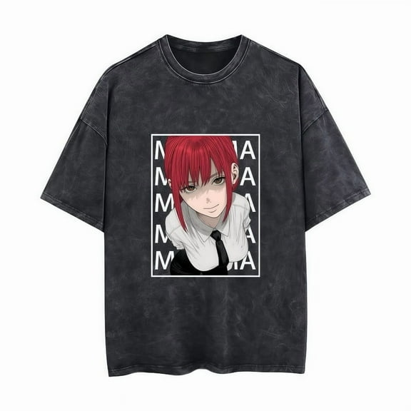 Chainsaw Man Men's Cotton Summer T-Shirts Vintage Tee Loose Fit Short Sleeve Casual Tshirts for Men Women L