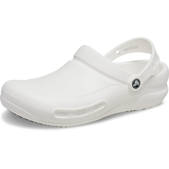 Crocs Unisex-Adult Bistro Clogs, Slip Resistant Work Shoes, White, 10 Women/8 Men