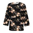 thumbnail image 5 of LSLJS T-Shirts pour Femmes Mode Manches Trois-Quarts Col Rond Rétro Imprimé de Pâques Hauts Amples Blouse, 5 of 5