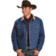 thumbnail image 1 of Wrangler Men's Regular Blanket Lined Denim Jacket, Denim/Blanket, 44, 1 of 4